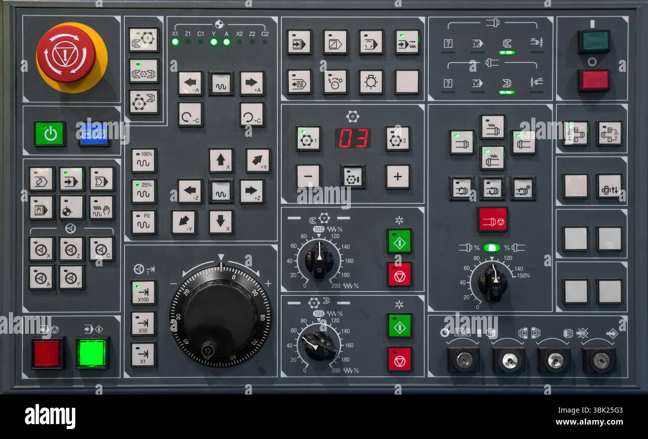 Control panel texture with lots of buttons Stock Photo