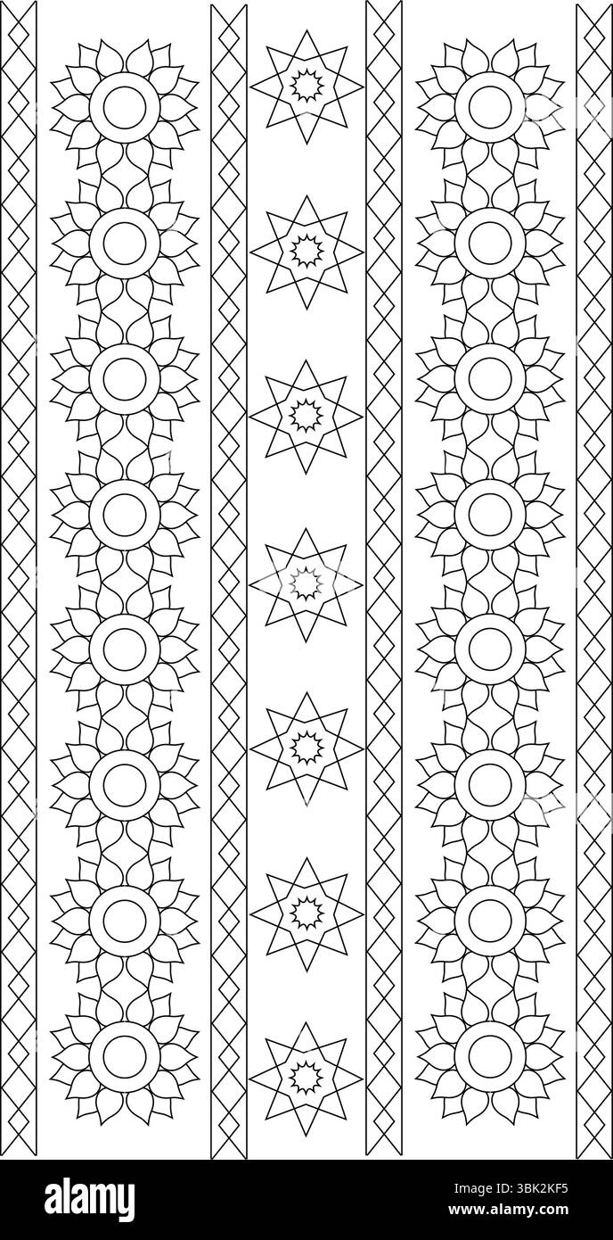 A collection of hand-drawn traditional Indian-inspired decorative ...