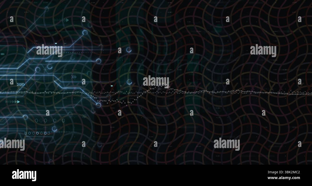 Blue wavy lines circuit hi-res stock photography and images - Alamy