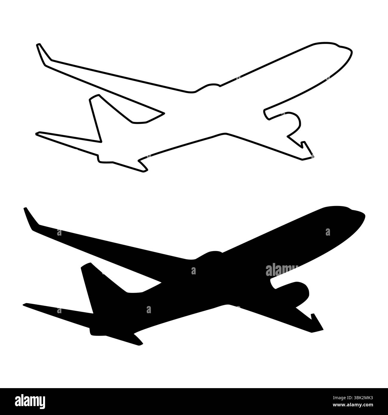 Airplane silhouette set isolated on white Stock Vector Image & Art - Alamy