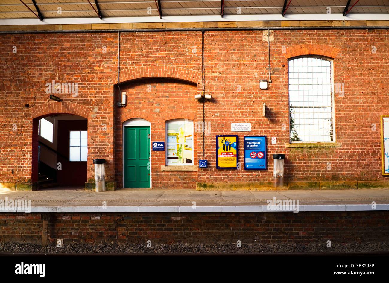 Filey railway station platfom two heading towards Scarborough Stock ...