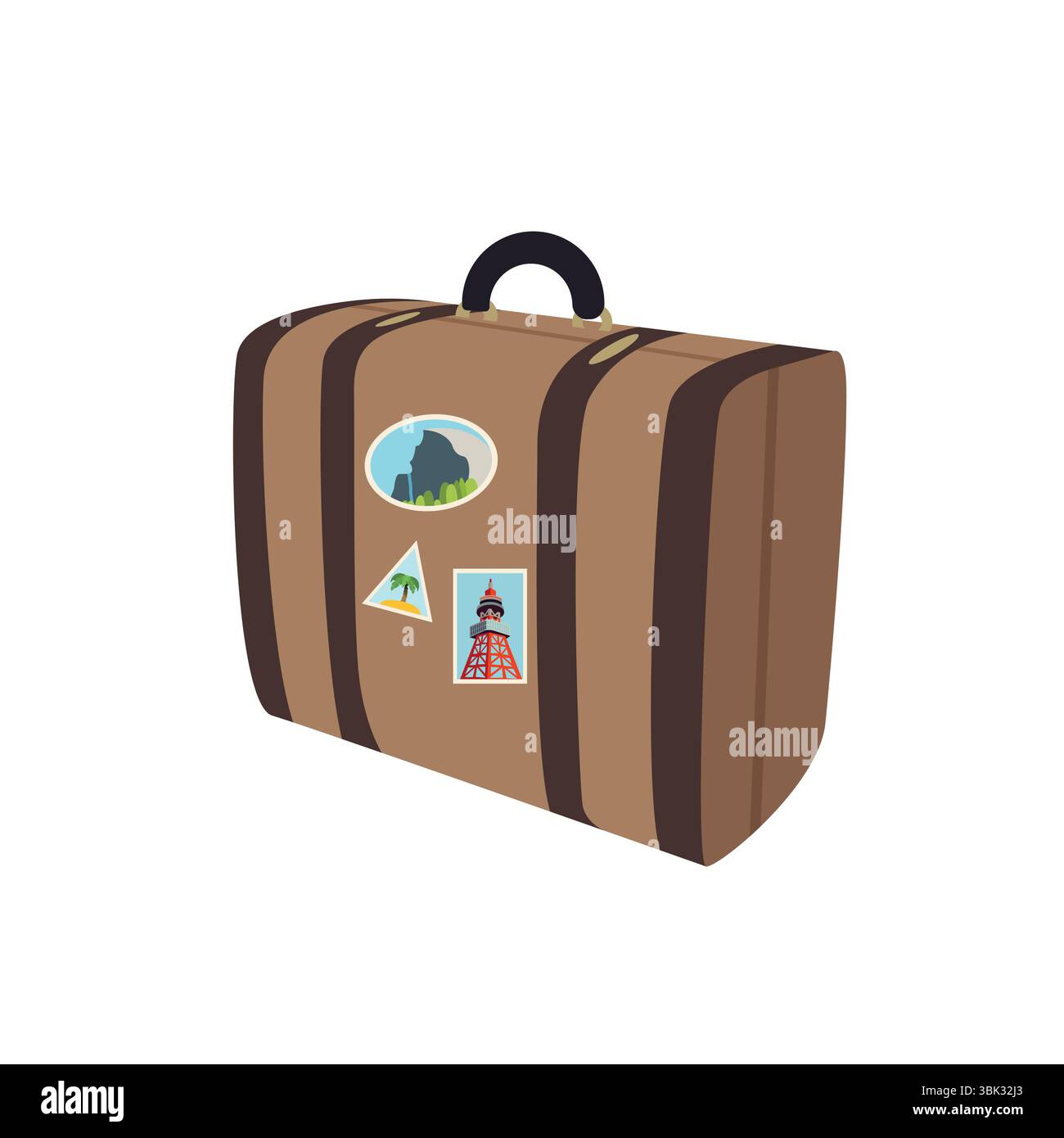 traveling vintage leather luggage emoji symbol sign icon vector ...