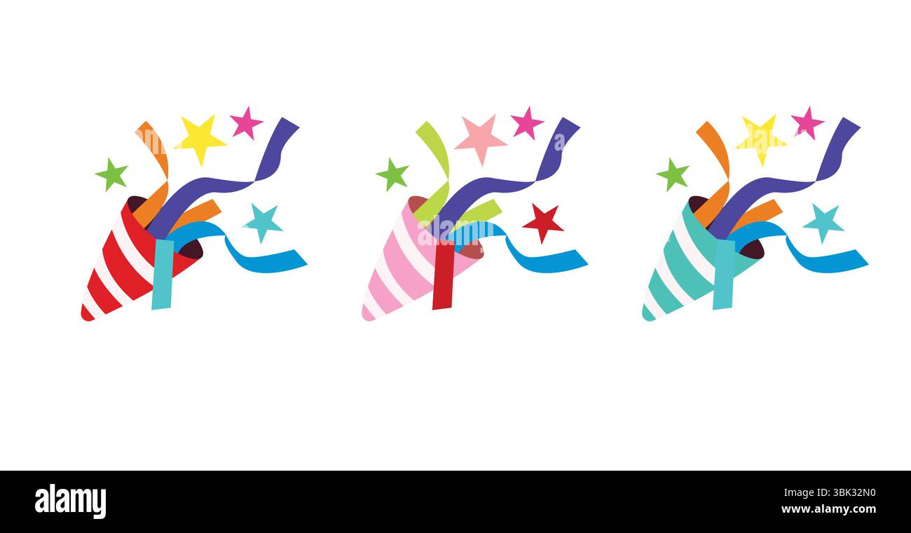 party popper confetti celebration emoji symbol sign icon vector ...