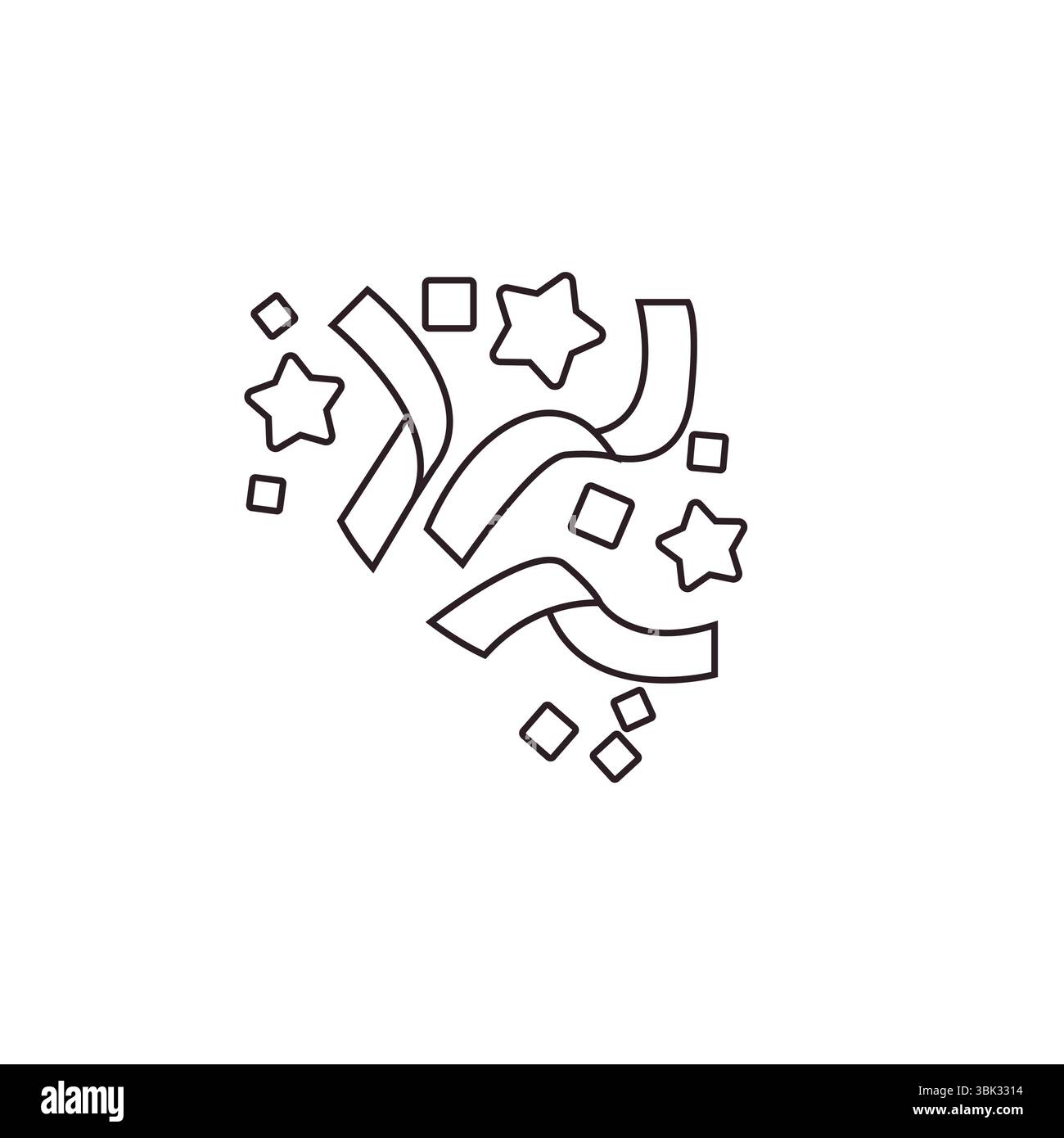 party popper confetti celebration emoji symbol sign icon vector ...