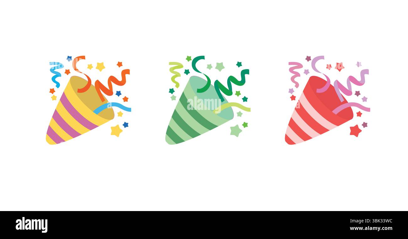party popper confetti celebration emoji symbol sign icon vector ...