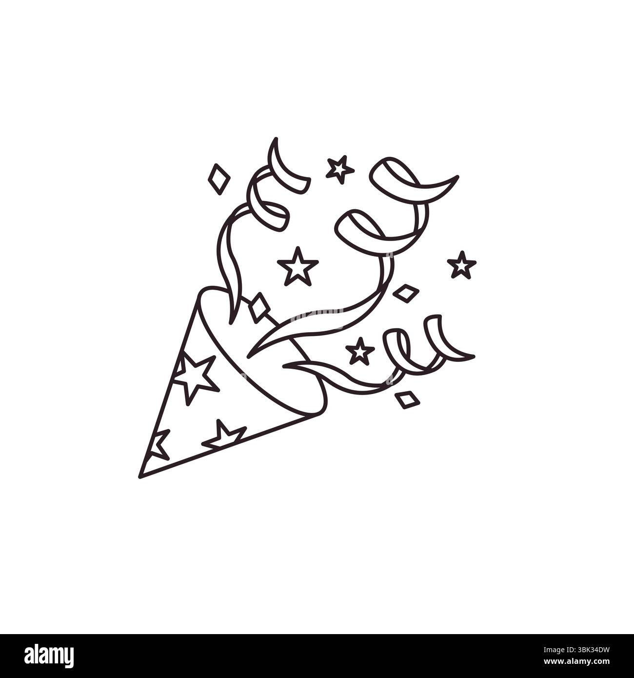 party popper confetti celebration emoji symbol sign icon vector ...