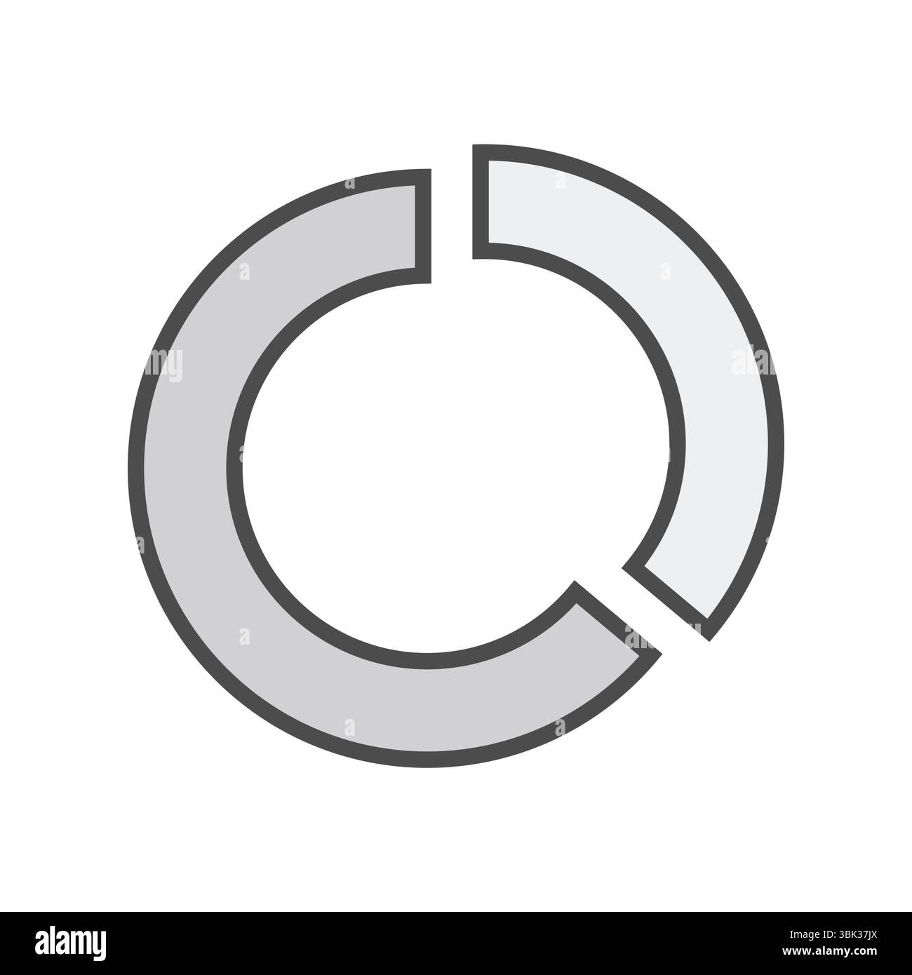 Broken ring graphic is floating in minimalist flat design, featuring ...
