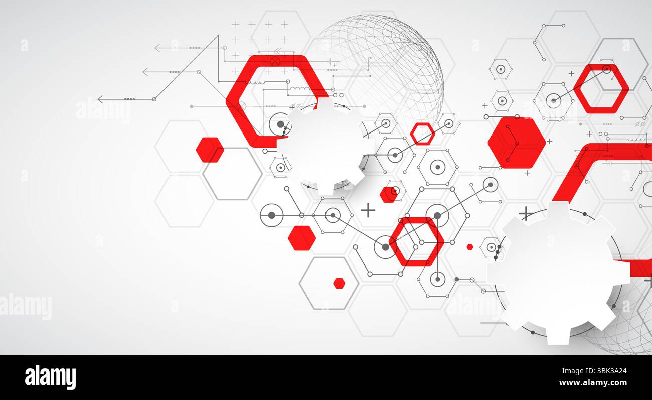 Science and technology background using hexagon and sphere shapes ...