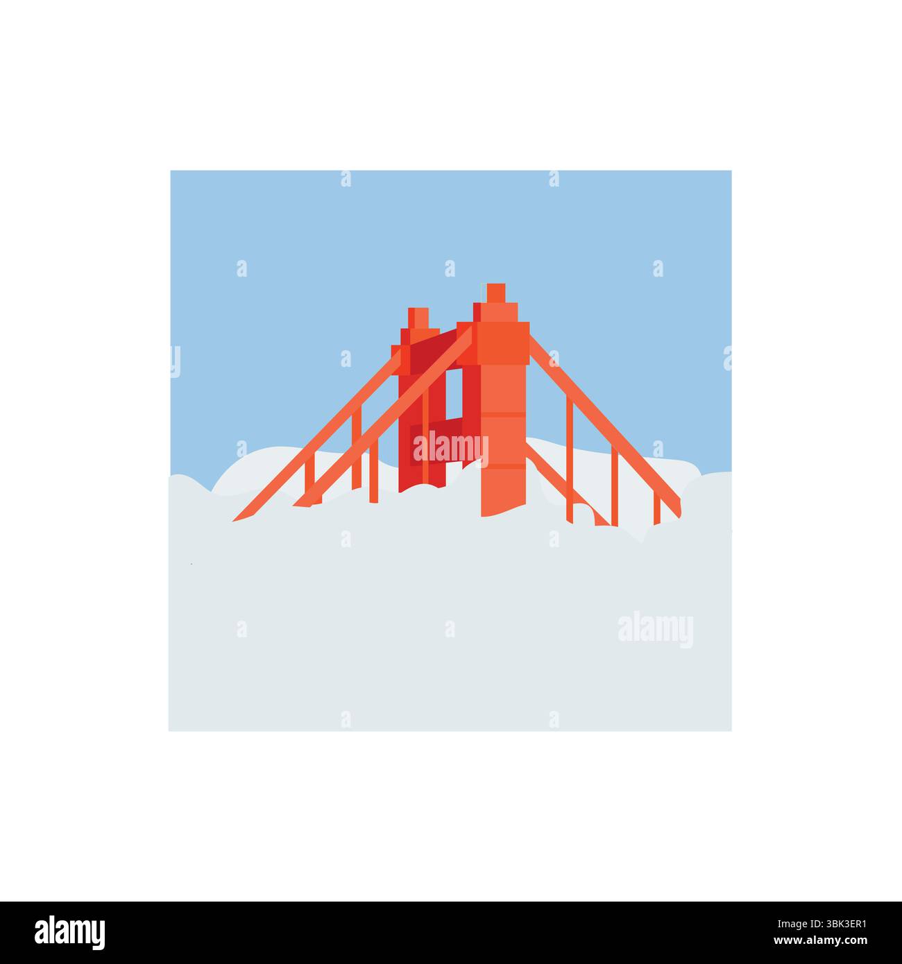bridge in fog emoji symbol sign icon vector illustration Stock Vector ...