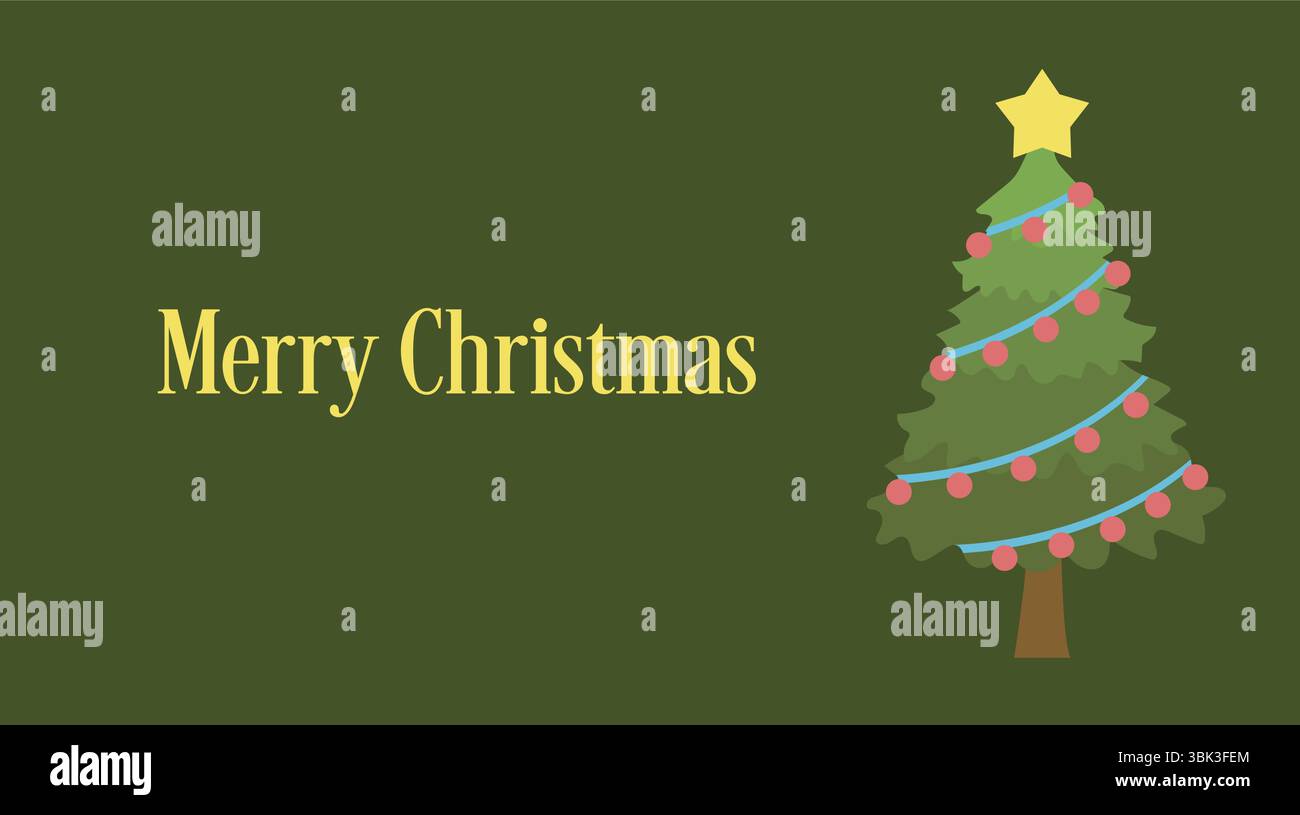 christmas card with decorated tree emoji symbol sign icon vector ...