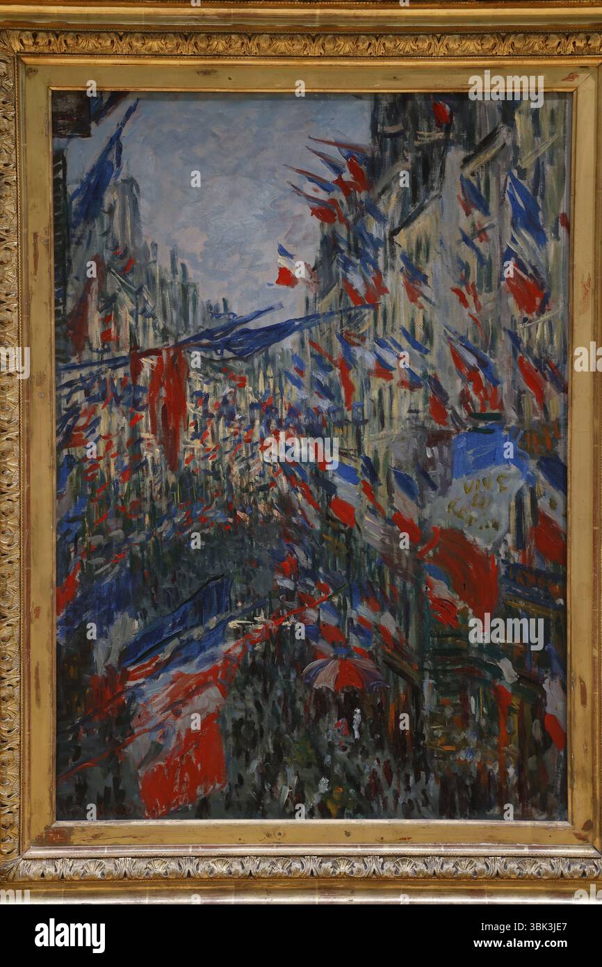 Claude Monet painting; Rue Saint-Denis, Fete du 30th June