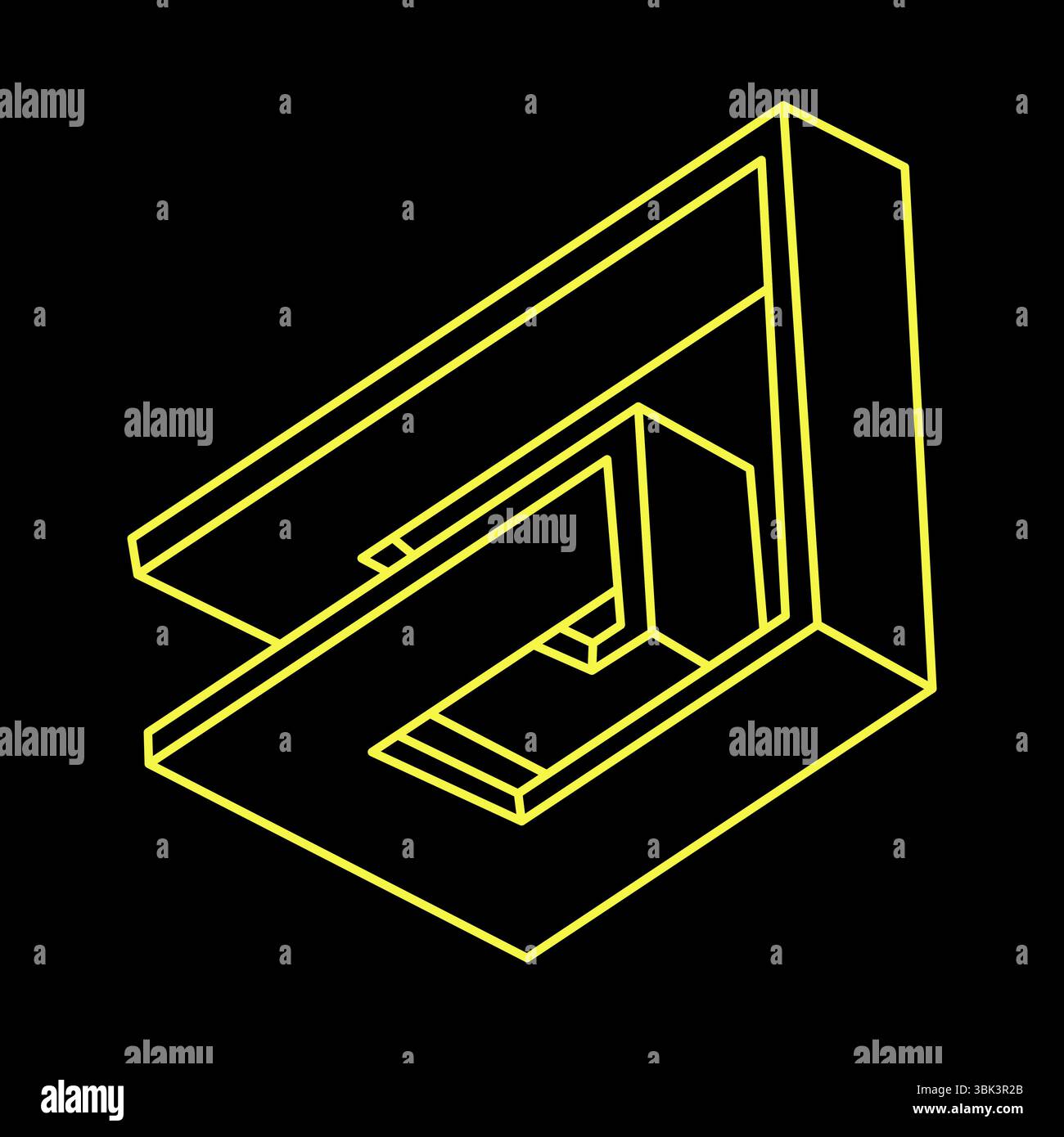 Impossible optical illusion shape. Optical art object. Impossible ...