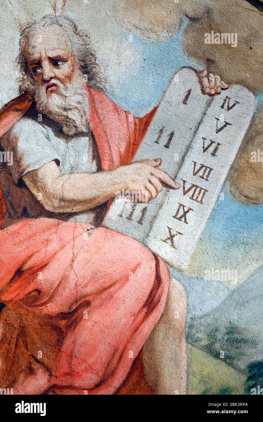 Moses on mount sinai with the tables of the law hi-res stock ...