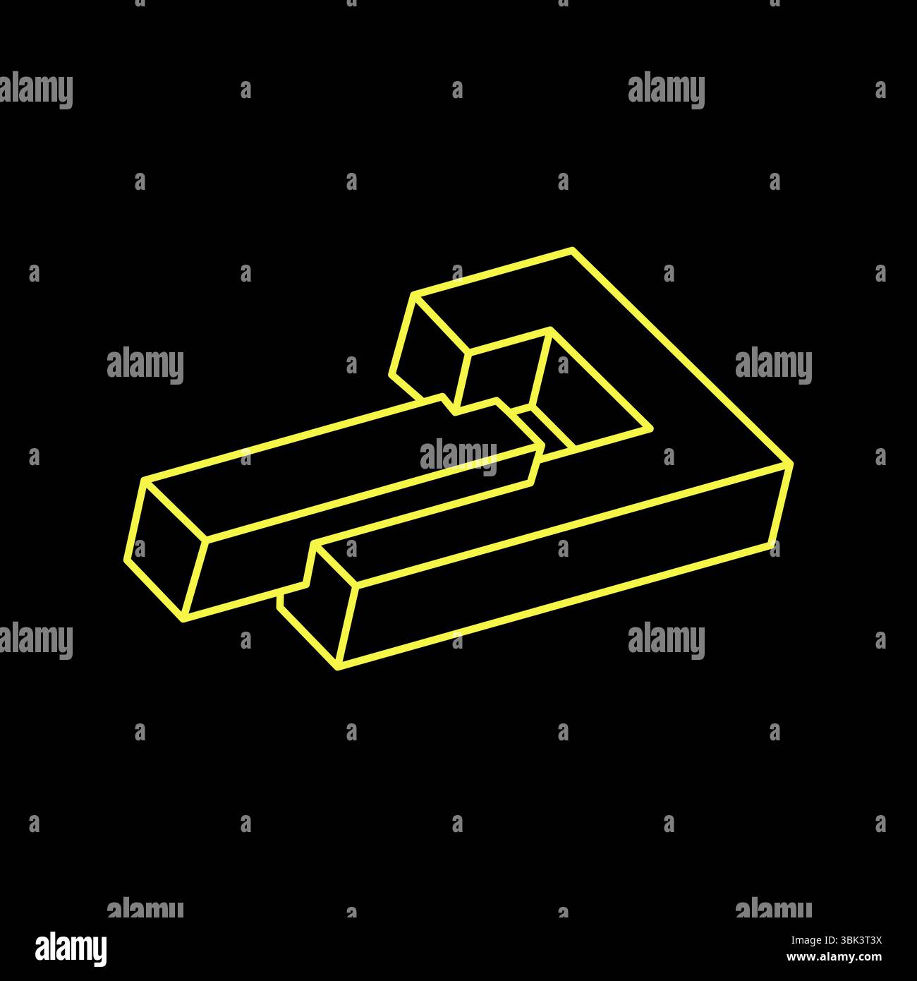 Impossible optical illusion shapes. Optical art object. Impossible ...