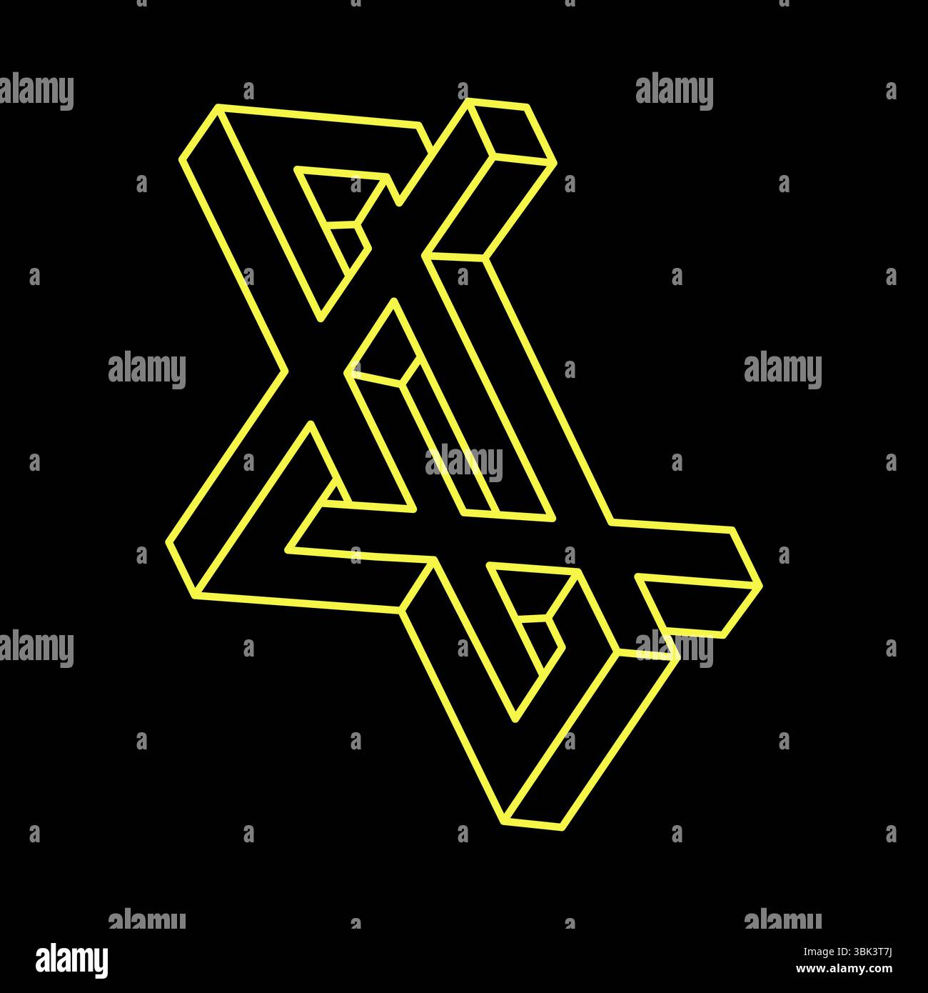 Impossible shapes. Sacred geometry. Optical illusion figure. Abstract ...