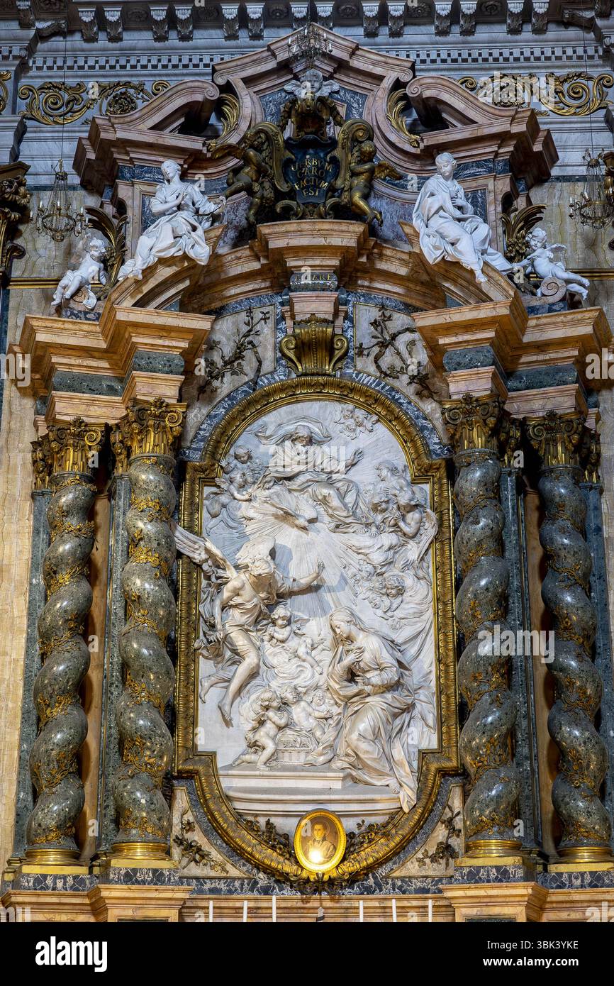 Saint Ignatius of Loyola church, Rome, Italy. Marble Annunciation ...