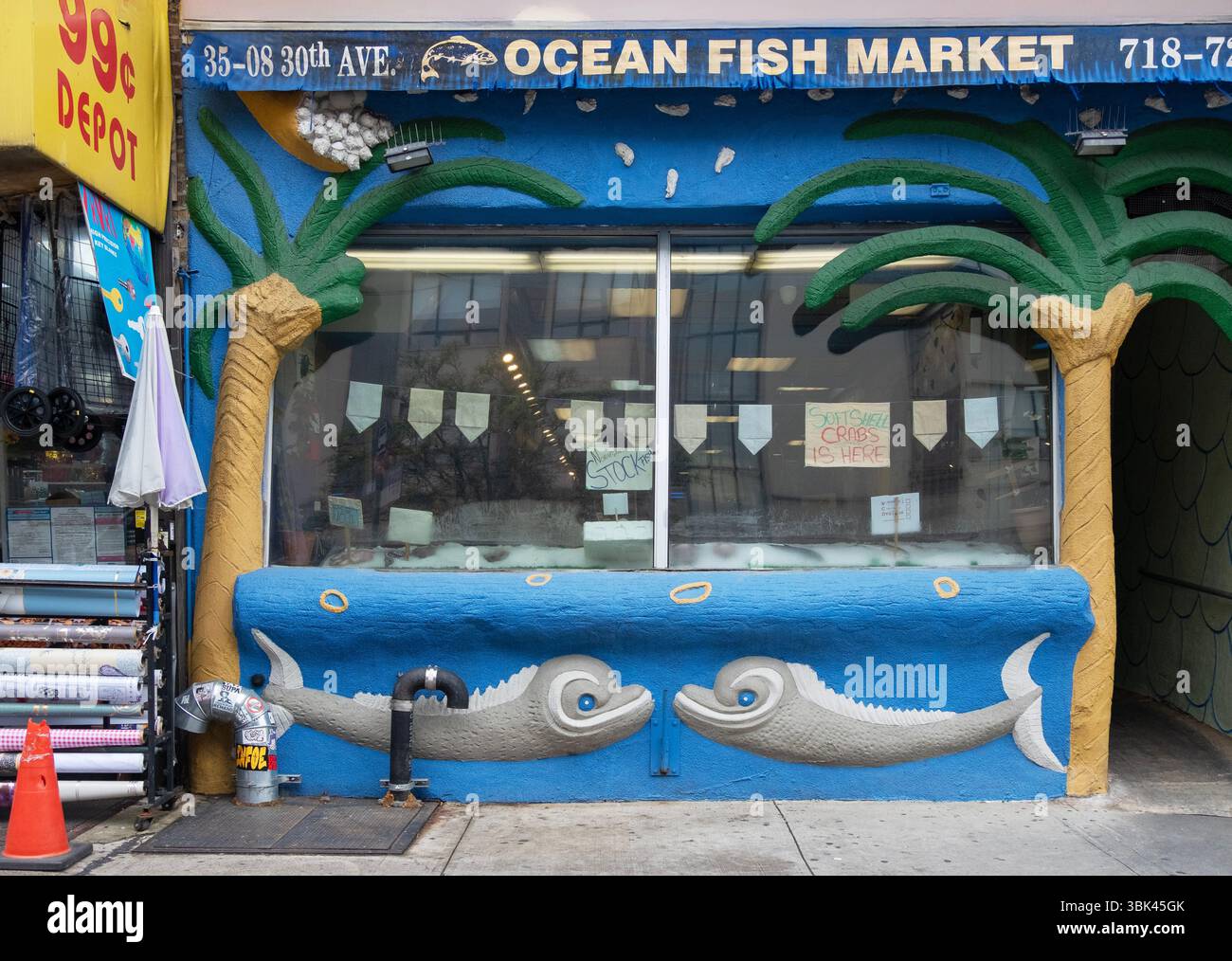 Ocean Fish Shop The ornate exterior of the Ocean Fish Market on 30th Avenue in Astoria ...