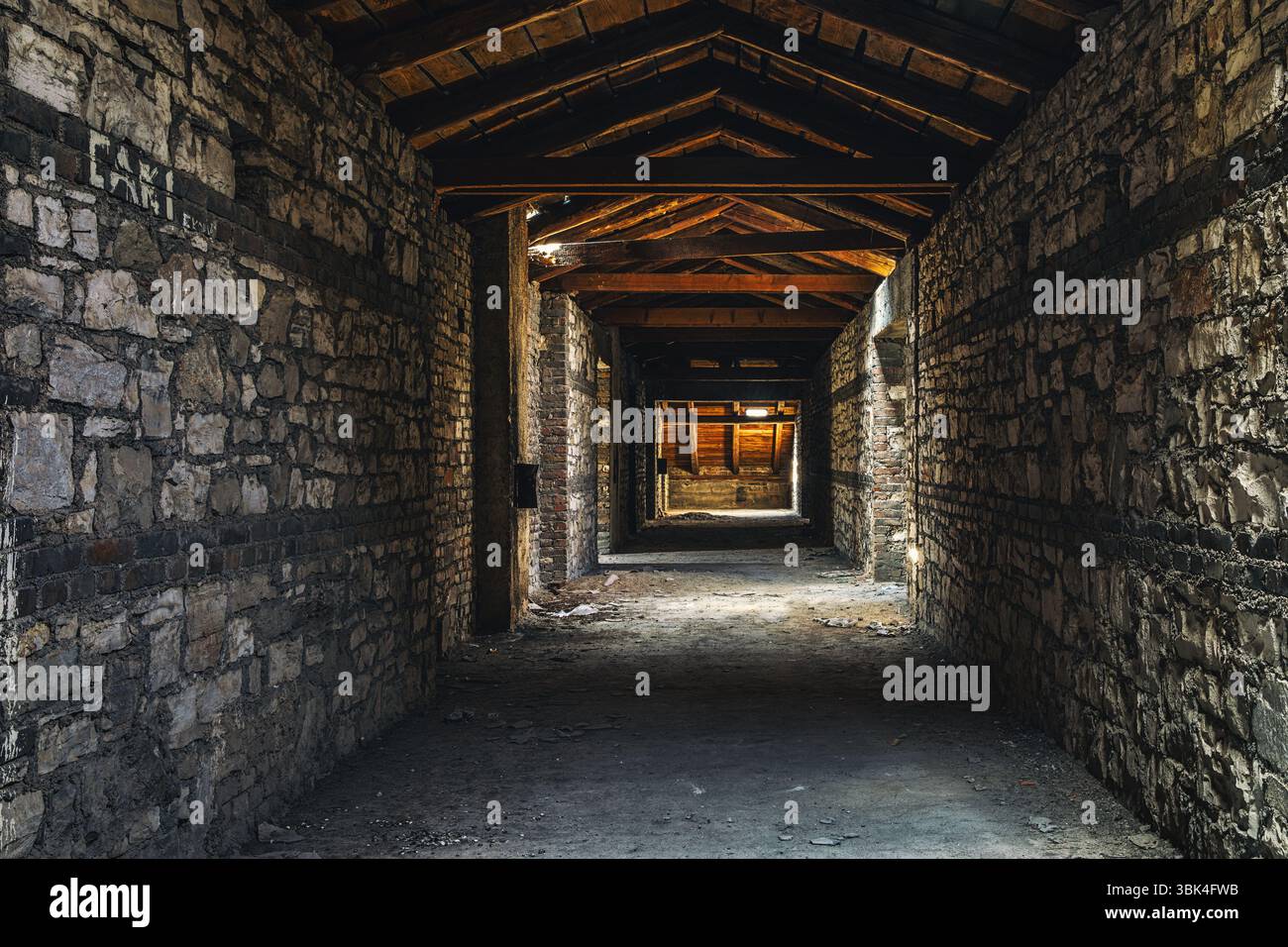 Creepy attic interior at abandoned industrial building Stock Photo Alamy