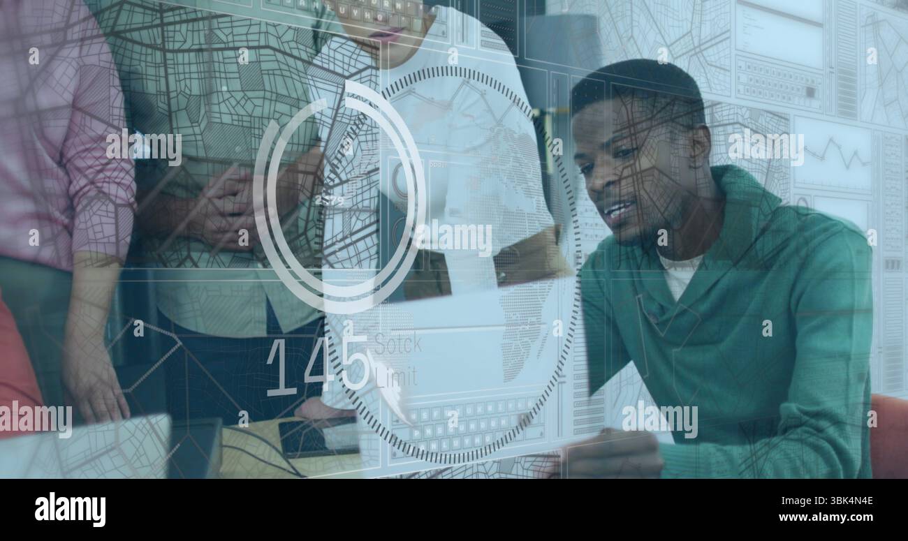 Maps data on display screens hi-res stock photography and images - Alamy