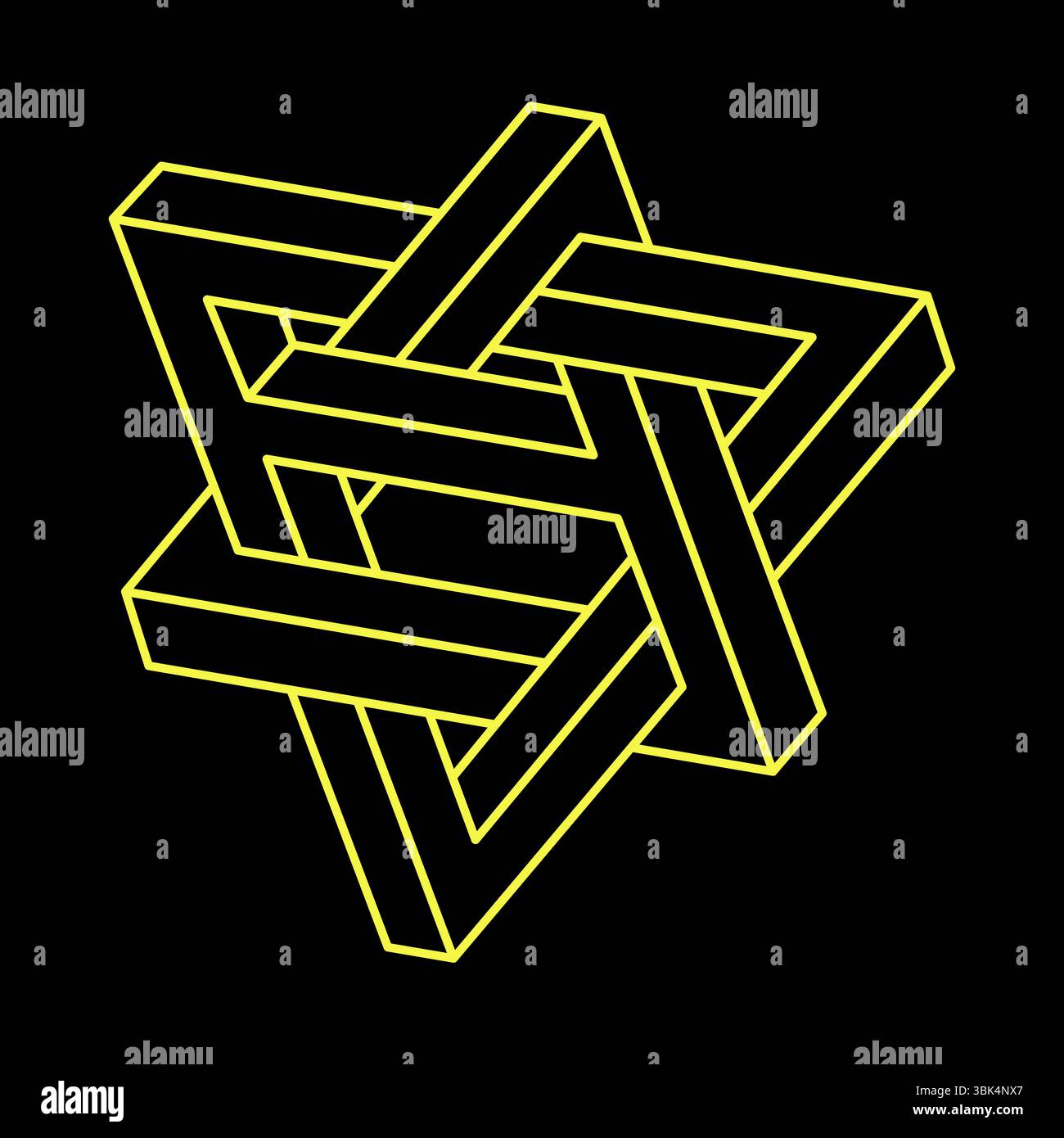 Impossible shapes. Web design elements. Optical illusion objects. Line design. Geometric figures. Escher style.  Stock Vector
