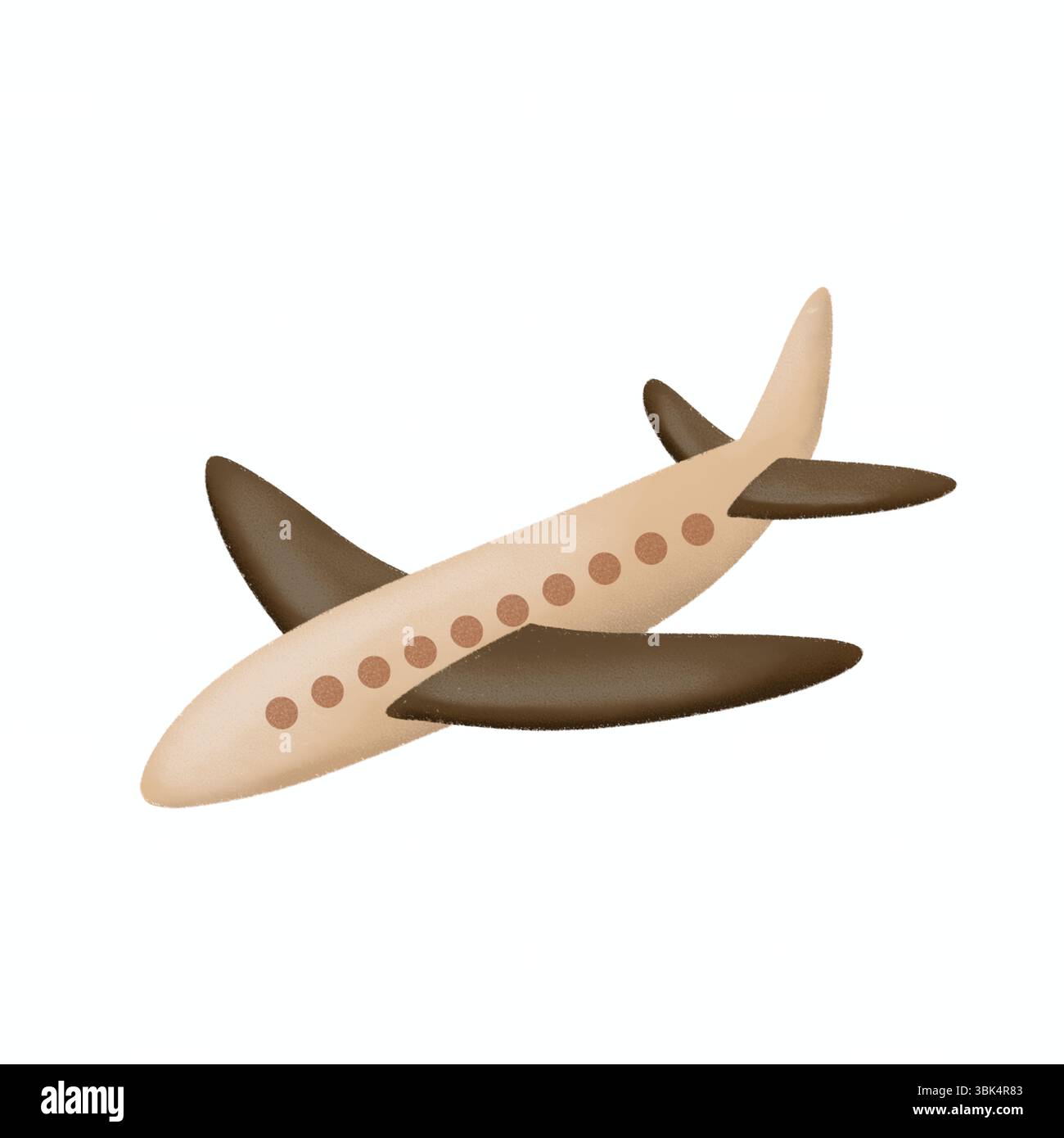 minimalist illustration of an airplane in flat design style. This aviation-themed icon is ideal for travel-related projects and airline branding Stock Photo