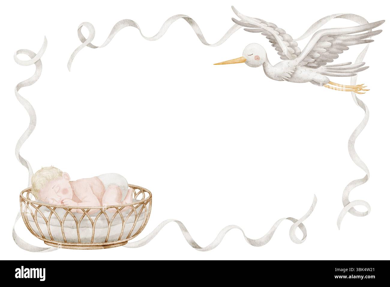 Stork Baby Shower Border Illustration Of A Baby Shower Invitation Card