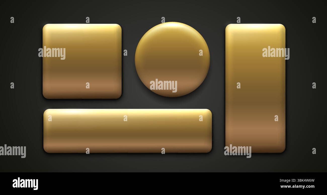 Golden frame label, event bar button signboard. Vector Stock Vector ...