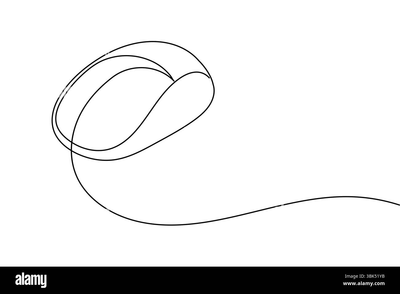 One line drawing of a computer mouse in minimal style clean isolated ...