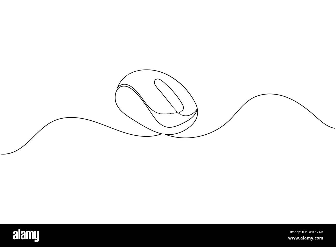 One line drawing of a computer mouse in minimal style clean isolated ...