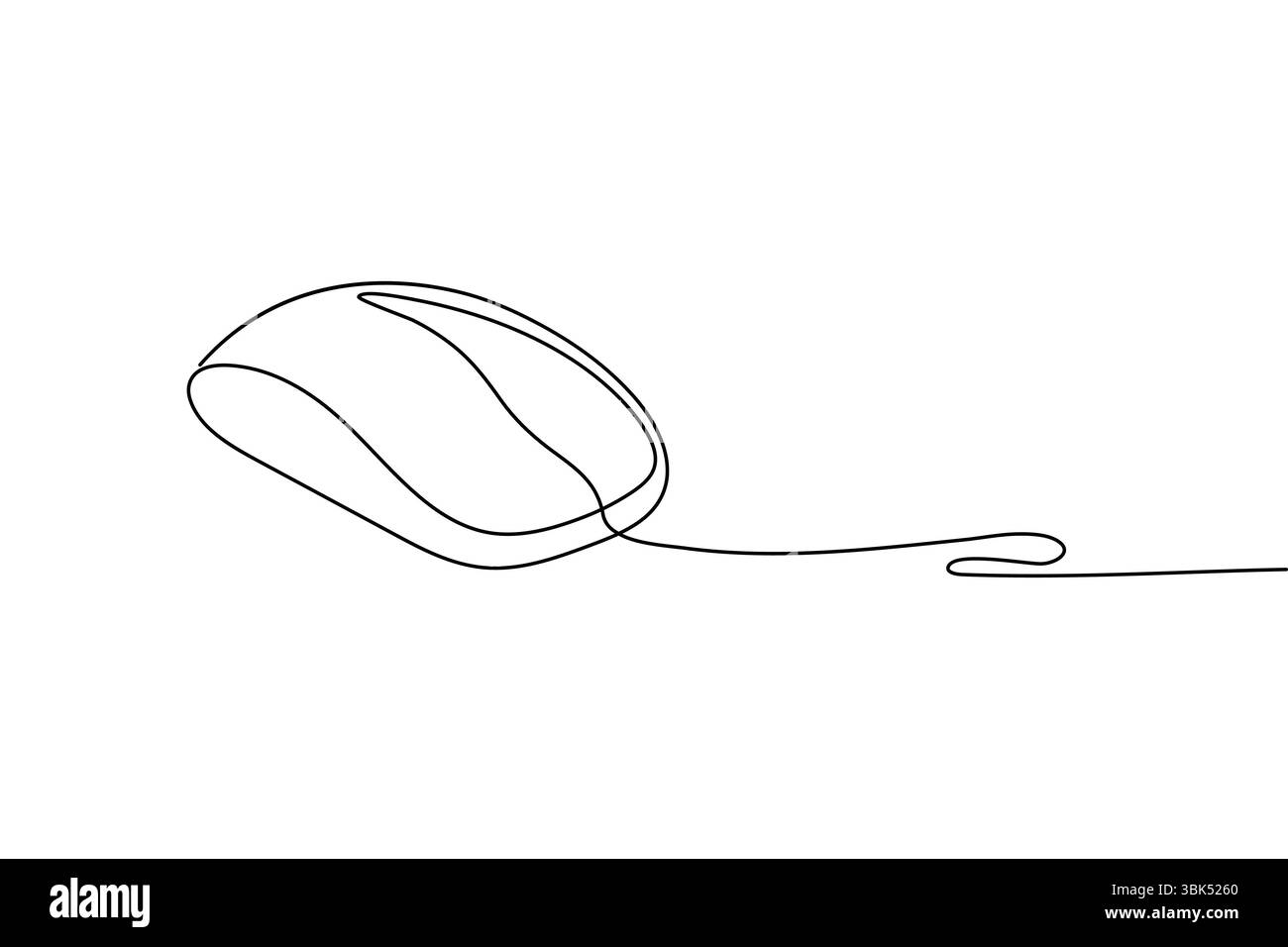 One line drawing of a computer mouse in minimal style clean isolated ...
