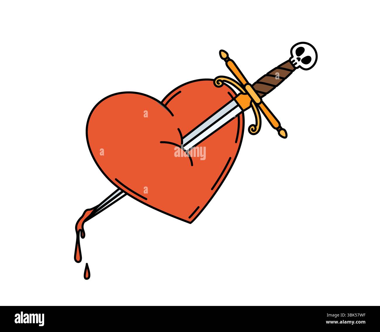 Heart pierced by sword Cut Out Stock Images & Pictures - Alamy