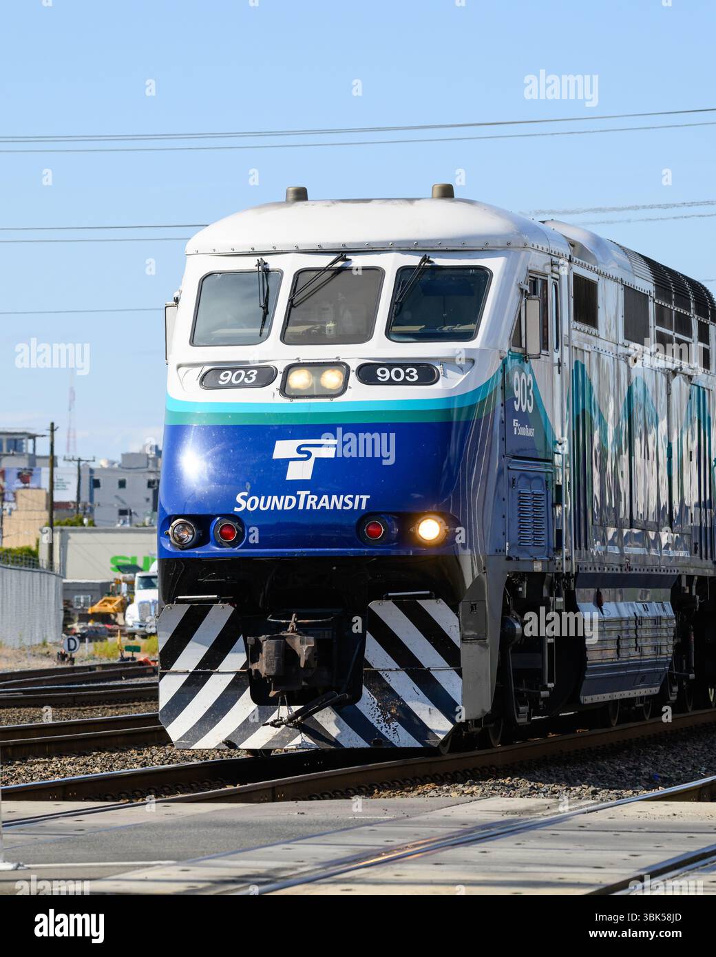 Seattle, WA, USA - May 22, 2025; Sound Transit Sounder commuter train ...