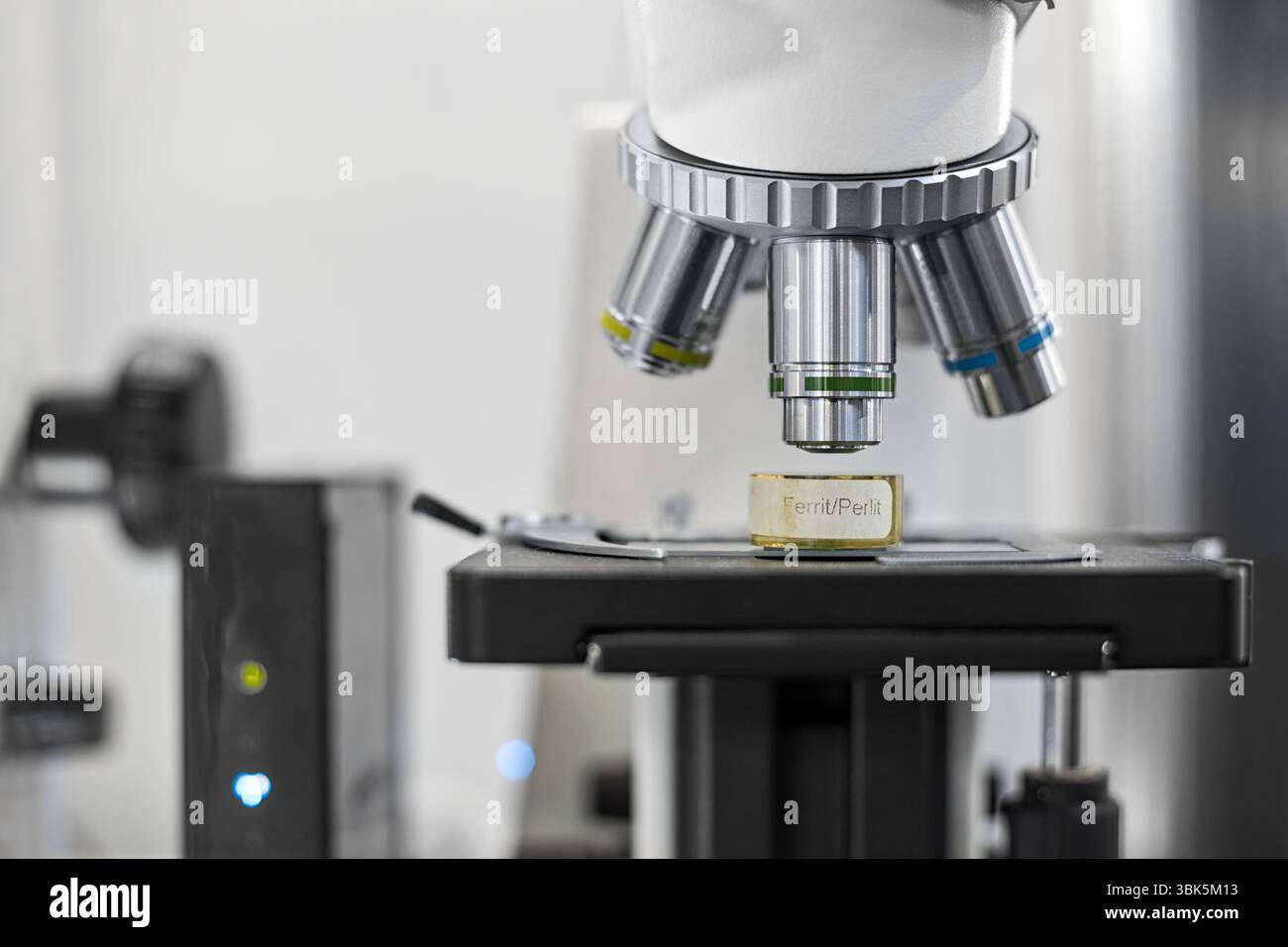 White microscope close up photo inside laboratory Stock Photo - Alamy