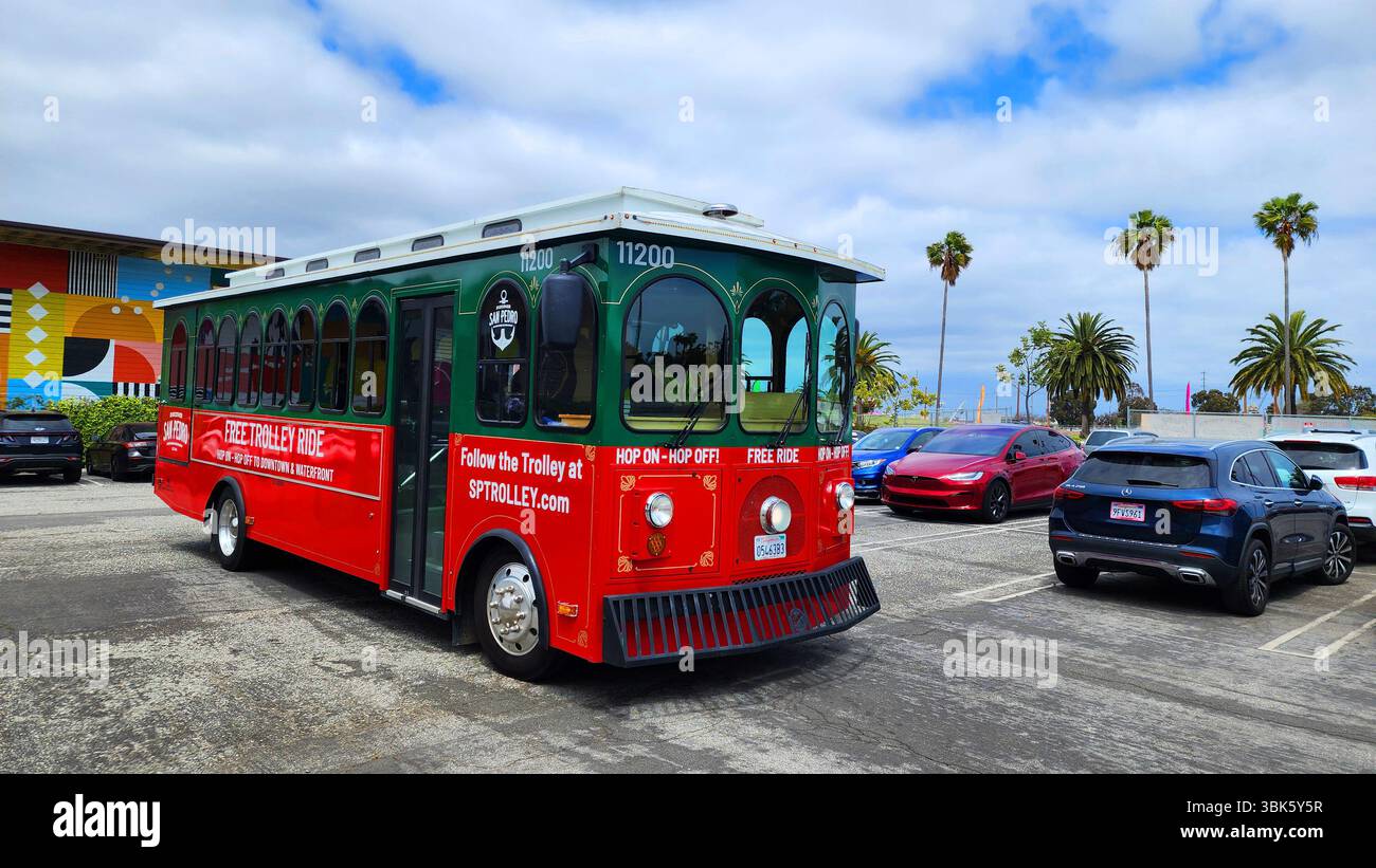 Free Trolley Ride San Pedro California Port of Los Angeles USA Pacific ...