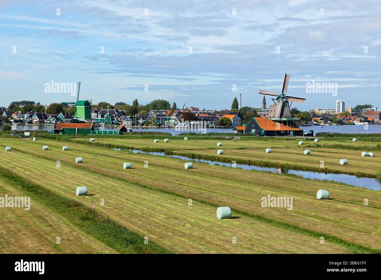 Dutch windmills in Netherlands close up footage Stock Photo