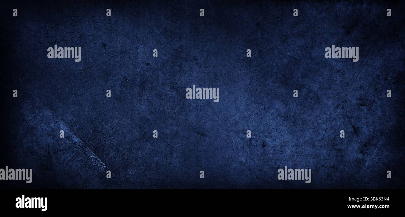 Blue textured concrete wall dark background Stock Photo