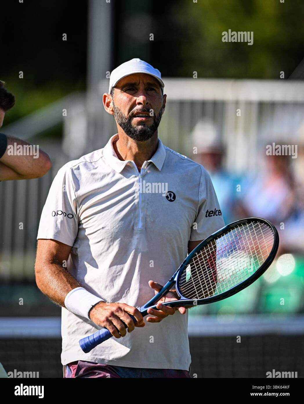 18th June 2025; Lexus Nottingham Tennis Centre, Nottingham, England; Lexus Nottingham Open, Day 3; Santiago Gonzalez (MEX) in his match with his partner Austin Krajicec (USA) against Cleeve Harper (CAN) and Eliot Spizzirri (USA) Credit: Action Plus Sports Images/Alamy Live News Stock Photo