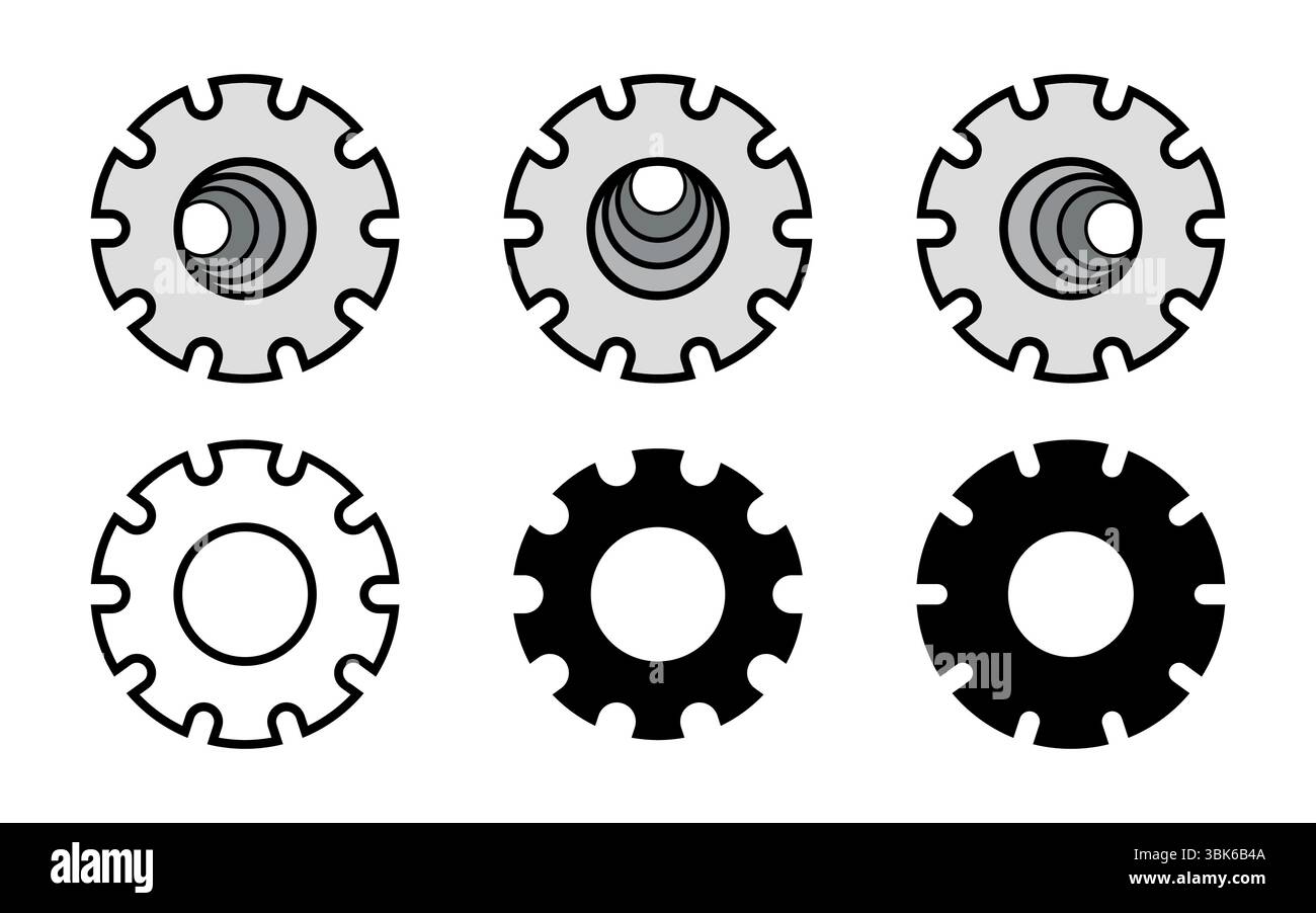 Gear and Circular Arrows Representing Ongoing Workflow Optimization and Automation in Technological Systems Stock Vector