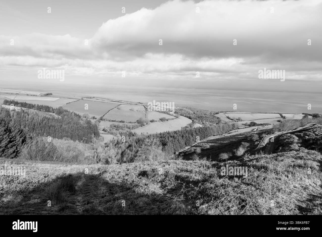 Porlock Ridge Porlock Common at the top of Porlock Hill in Exmoor Natioanl Park Stock ...