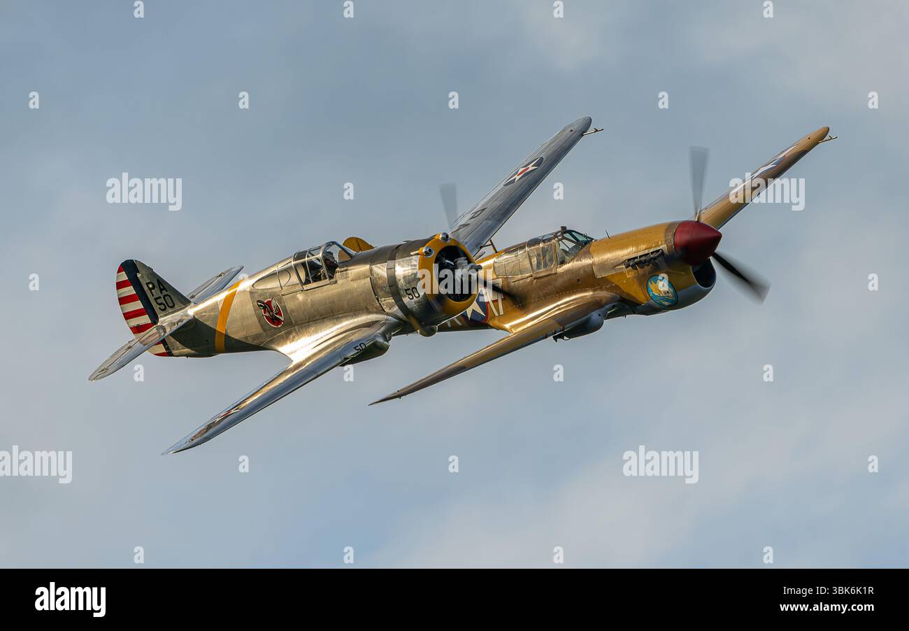 Curtiss P-36C Hawk and Curtiss P-40C Warhawk Stock Photo - Alamy