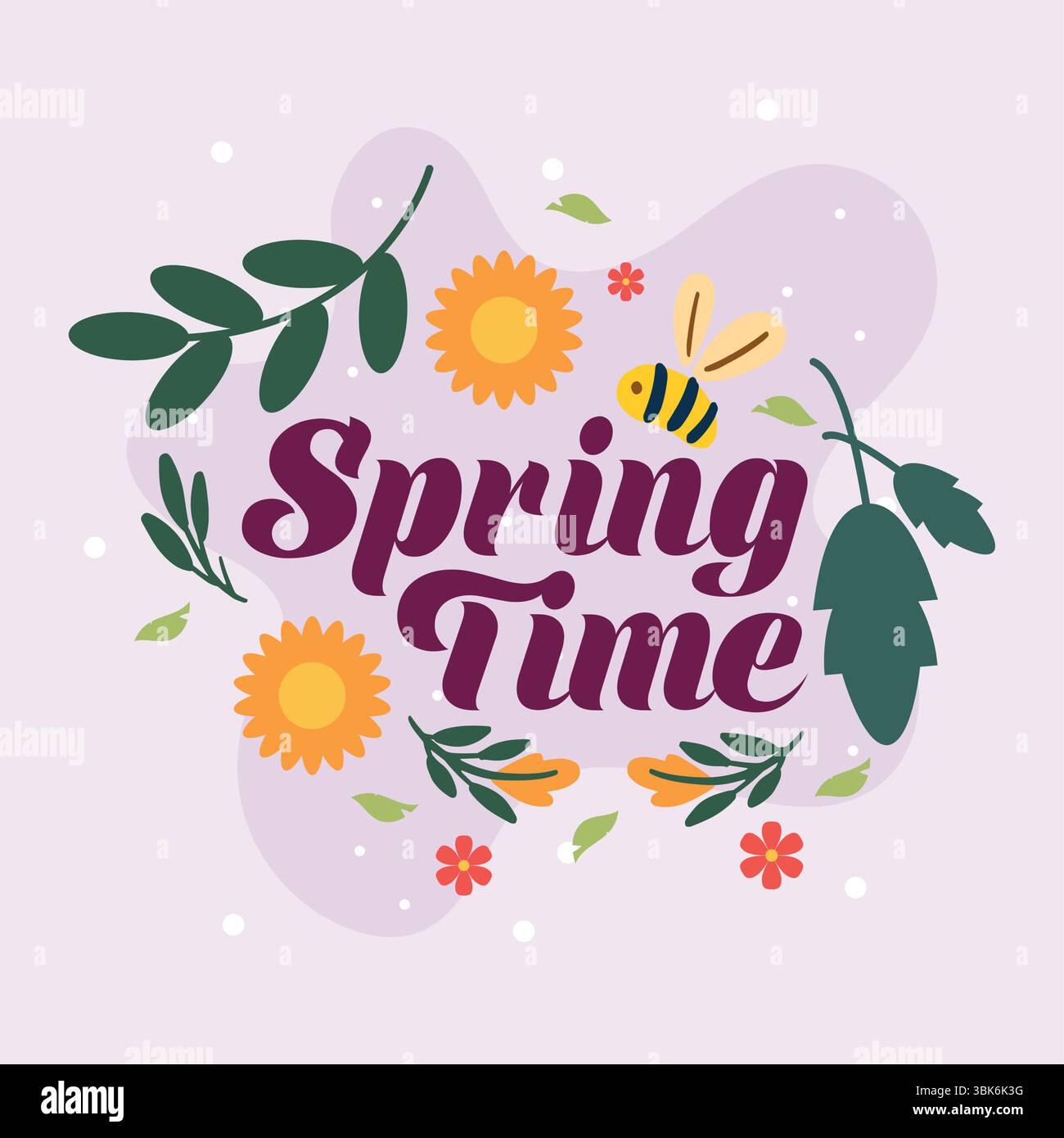 Vector Spring Scenes Cute garden scene vector hi-res stock photography and images - Alamy