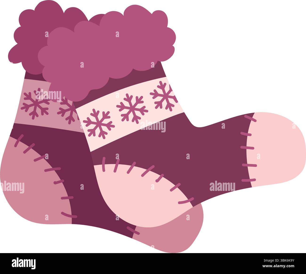 Winter socks with snowflakes. Vector Stock Vector