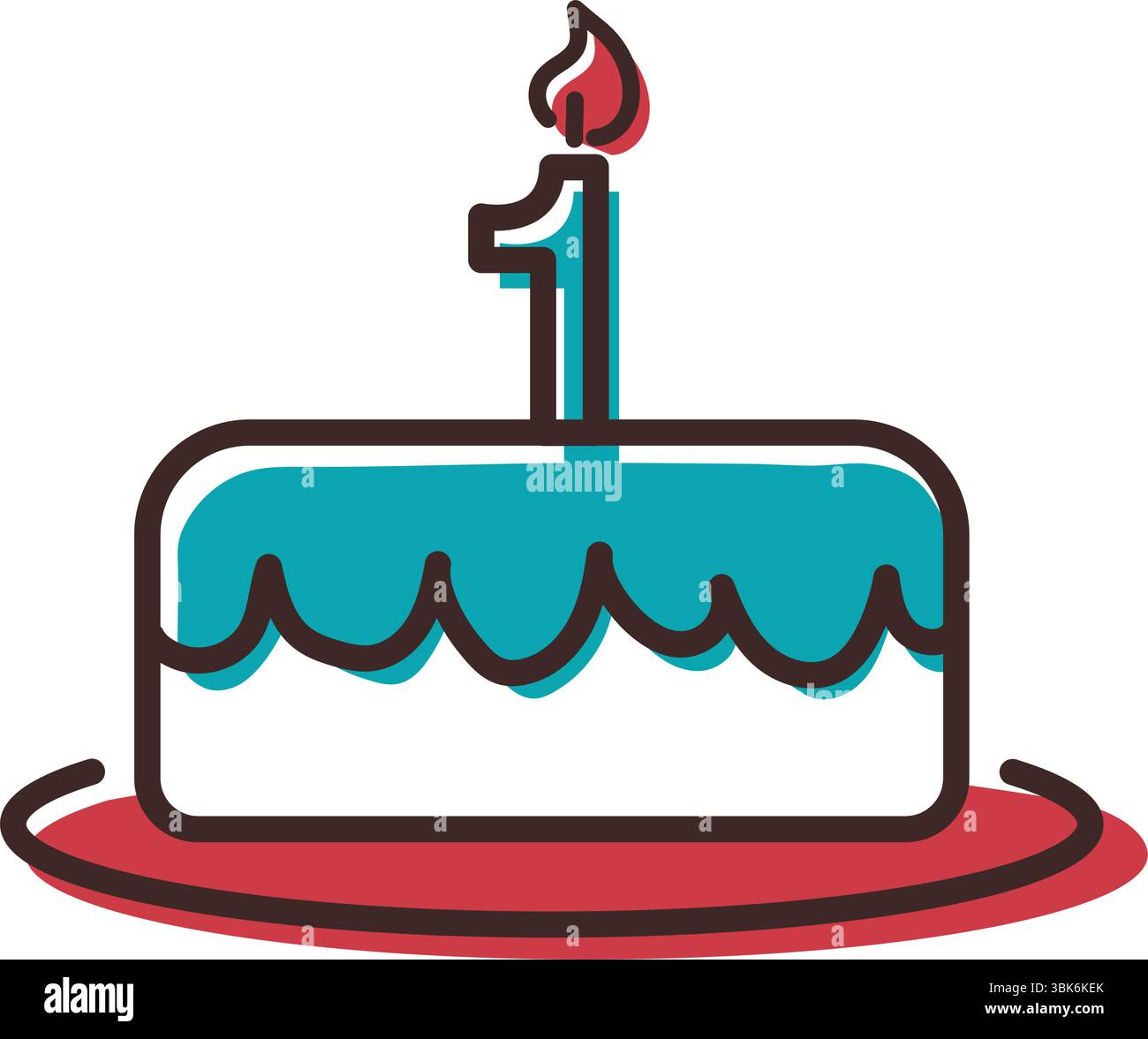 First birthday cake icon Cut Out