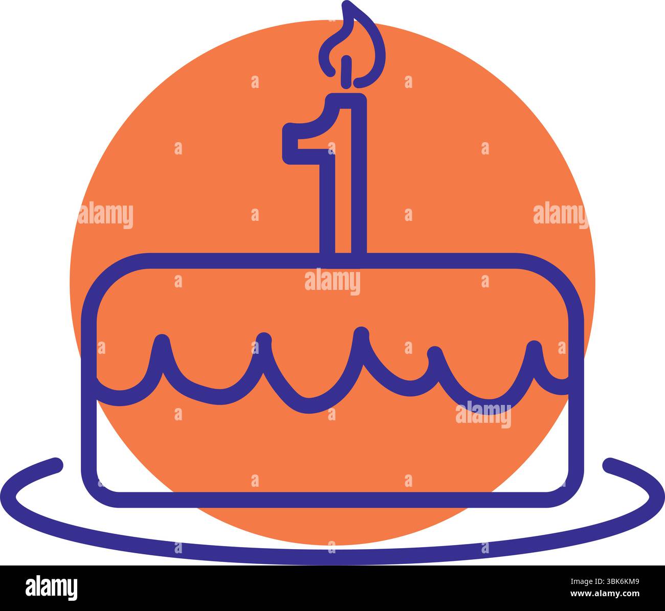 First birthday cake icon Cut Out