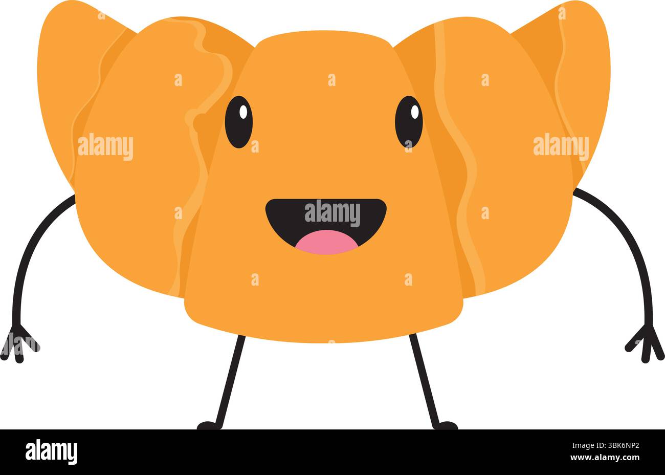 Cute croissant cartoon face. Vector Stock Vector Image & Art - Alamy