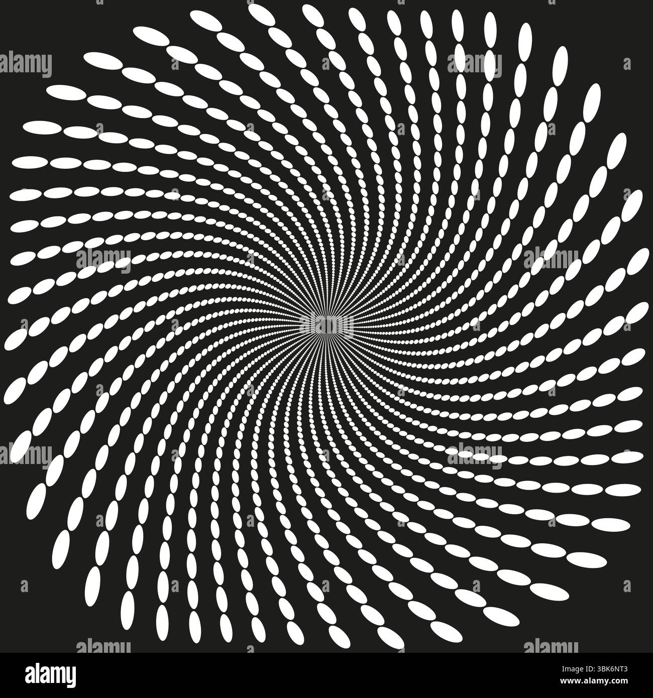 Spiral dot pattern. Optical illusion swirl. Vector circular design ...