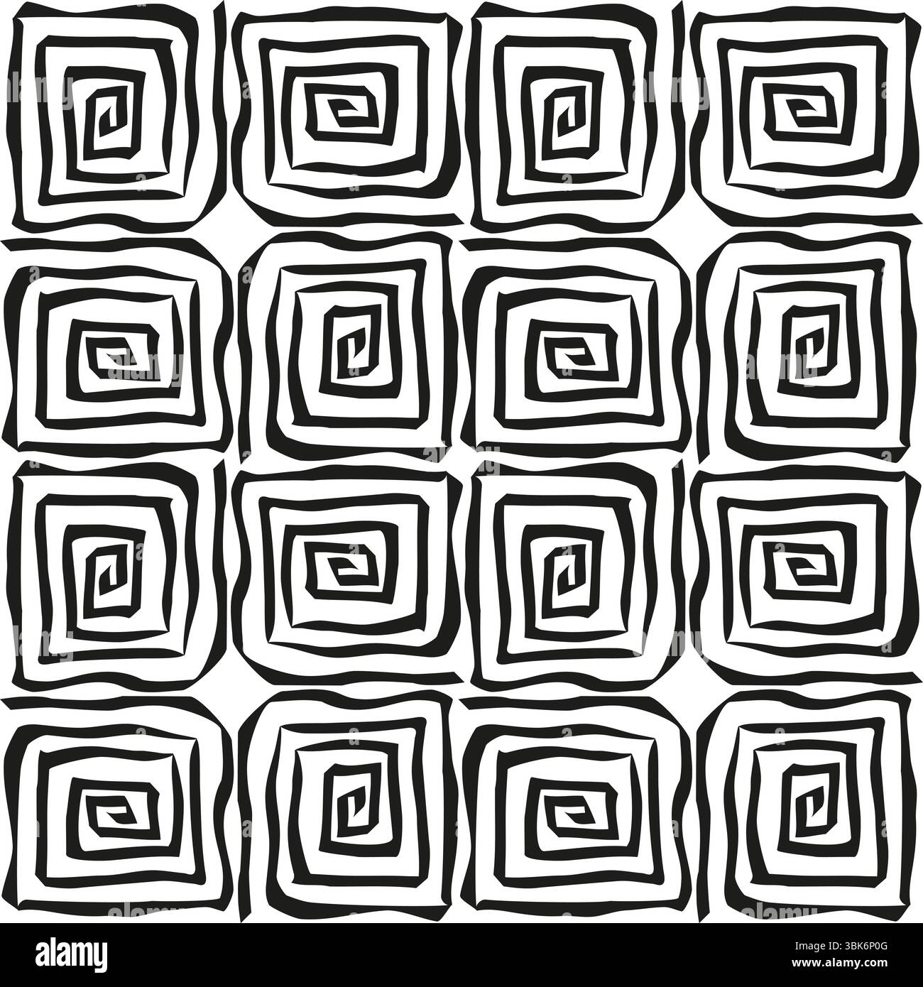 Square spiral icon. Repeating geometry figure. Optical abstract shape ...