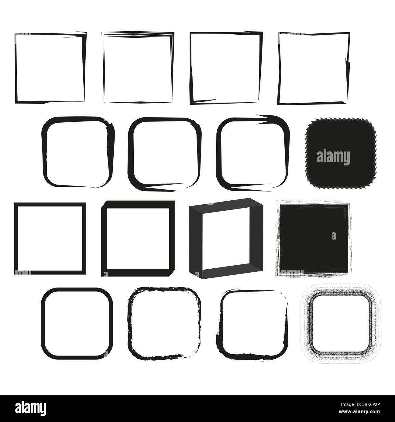 Minimalist square frames. Abstract Vector outlines. Geometric clean ...