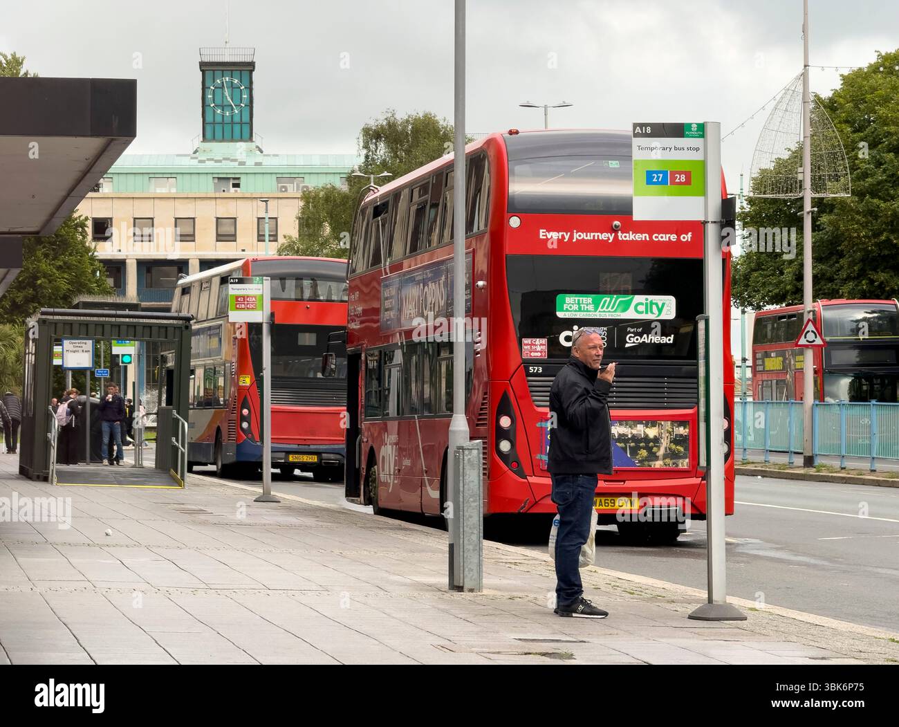 Armada Way Plymouth Devon UK.07.06.2025. Double and single deck buses ...