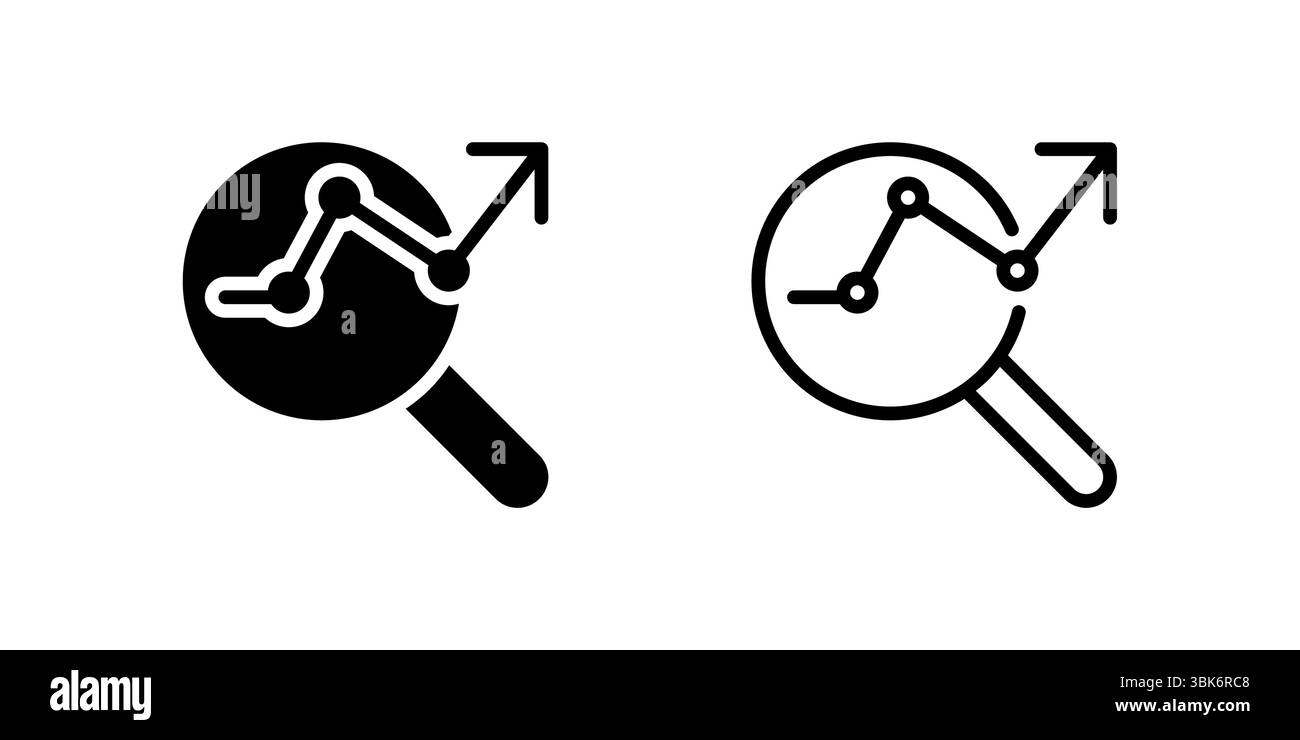 SEO Icon Set. A black icon representing search engine optimization. Stock Vector